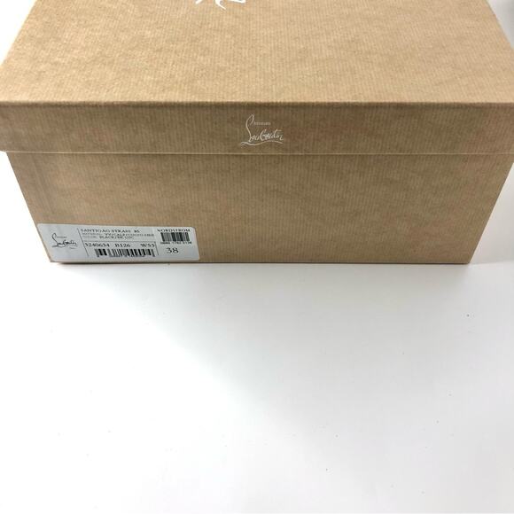 Christian Louboutin Santigag Strass 85 Black Suede Western Style Low Boots 38 - Picture 11 of 12